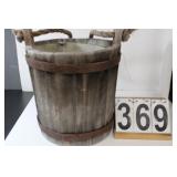 Wooden Bucket W/ Galvanized Bucket Inside