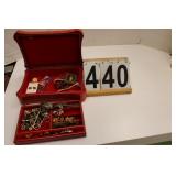 Jewelry Box w/ Costume Jewelry w/ Rings