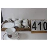 8 Correll Cups & Saucers Batik Flat Pattern -