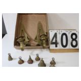 Pair Of Brass Candle Sconces - Brass Bells
