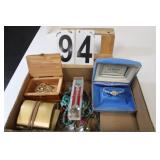 Flat Of Costume Jewelry W/ Bulova Womens Watch
