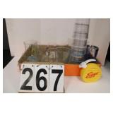 Flat Of Glasses - Eggo Syrup Pitcher