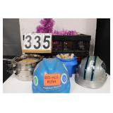 Black Crate W/ Pans - Corks - Helmet - Other Items