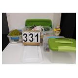 4 Totes W/ Craft Items - Batteries - Paper Mache -