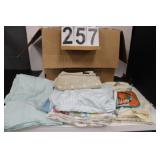 Large Box W/ Linens - Hand Towels - Oven Mitts