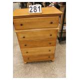 5 Drawer Dresser 49"T X  34" W X  29.5"D