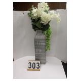 Vase w/ Artificial Flowers 24.5"T