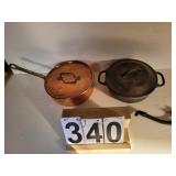 Cast Iron Lodge Pot w/Lid ~ Copper Pan w/Lid