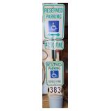 Handicap Parking Signs ~ 1 in Cement Bucket