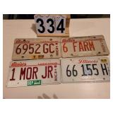 4 Pairs of Illinois B Truck Plates