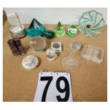 Group of Various Paper Weights (Green and White