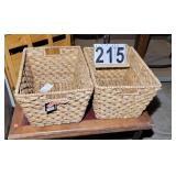 Pair of Banana Leaf and Wire Baskets
