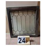 Lead Glass Window  in Frame 25 X 24 (Crack)