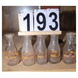 Group of 5 Charlottedale Dairy Pint Bottles
