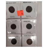 (6) Indian Head Cent 1897 - 1898 - 1899 - 1900 -