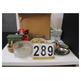 Box W/ Clear Glass Footed Bowl - Basket - Candy -i