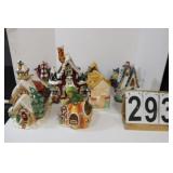8 Village Candle Holders - Tea Pot