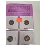 8 UNC Roosevelt Dimes 1970 D - 1975 P - 1975 D -