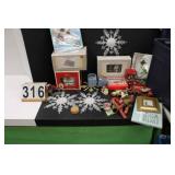 Blue Tote w/ Christmas Decor Includes Ornaments