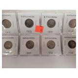 (8) Buffalo Nickel 1919 - 1920 - 1923 - 1925 -