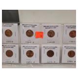 (8) UNC Old Kincoln Cent 1960D - 1962 P - 1963 D-