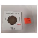 Two Cent Piece Rare 1864