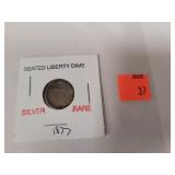 Seated Liberty Dime 1877 Silver Rare