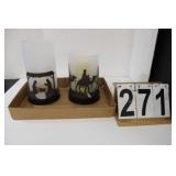 2 Candle Holders W/ Candle