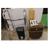 Walker ~ Suit Case ~ Wooden Shelf ~ Mailbox