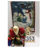 Snowman Wall Hanging ~ Lighted Presents ~