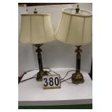 Pair of Brass Colored Lamps (Works)
