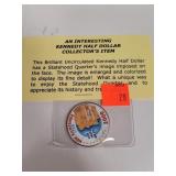 UNC Colorized Kennedy Half W/ Quarter -