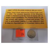 24 KT Gold Plated Indian Head Cent 1889