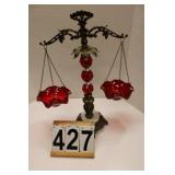 Vintage Regency Red Lucite Acrylic Scale