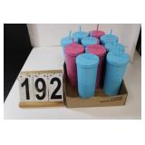 Flat of 10 Plastic Cups w/ Straws