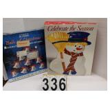 Snowman Platter ~ Lighted Musical Bells