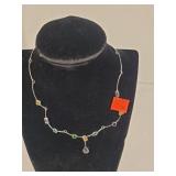 Jeweled Necklace Marked 925 19.3 Grams
