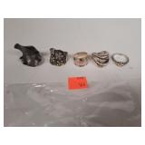 5 Rings Marked 925 Sizes Range from 5.5 to 8.5