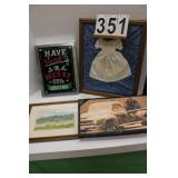 Pictures & Wall Hangings w/ Doll Dress Diplays