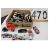 Flat W/ Assorted Small Cars Includes Red Semi