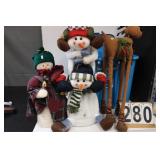 Blue Tote Of Holiday Decor Includes Long-
