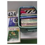 Tote of Books w/ Fishing Lures & Tackle ~