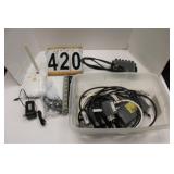 Tub of Cables w/ Wifi Extender ~