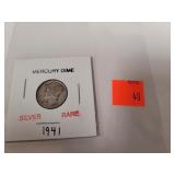 Mercury Dime Silver Rare 1941
