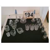 Glass Candle Holders ~ Pitchers ~ Cream and Sugars