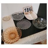 Large Pink Serving Bowl ~ Divided Platter ~ Platte