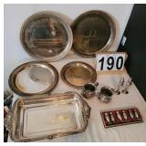 Silver Plate Card Show Trophies ~ Cream and Sugar