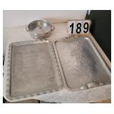 2 Large Aluminum Trays ~ Aluminum Serving Bowl