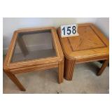 Pair Of End Tables ~ 1 Has Glass Top