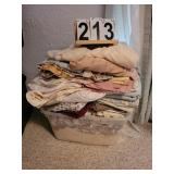 Plastic Tote of Sheets ~ Pillow Cases